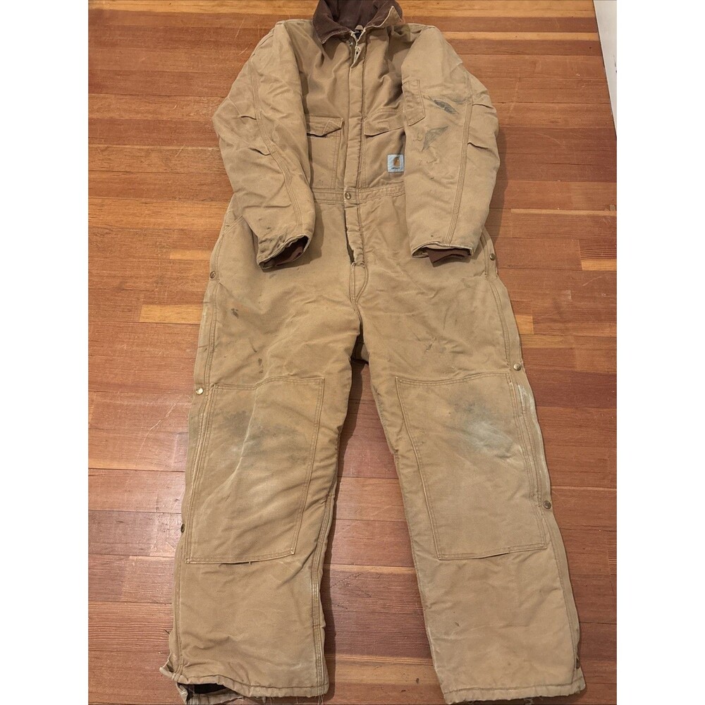 Carhartt Men's Insulated Coveralls Tan,Size 48 Short Regular Vintage Made in USA